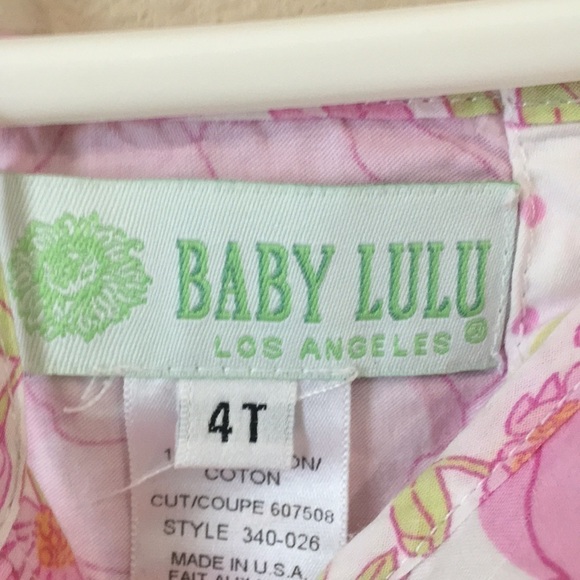 Girls Baby LULU size 4T pink floral tiered ruffle dress - Picture 3 of 5